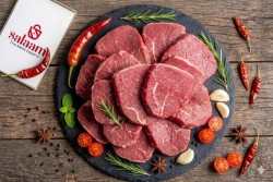 Beef round-eye slices